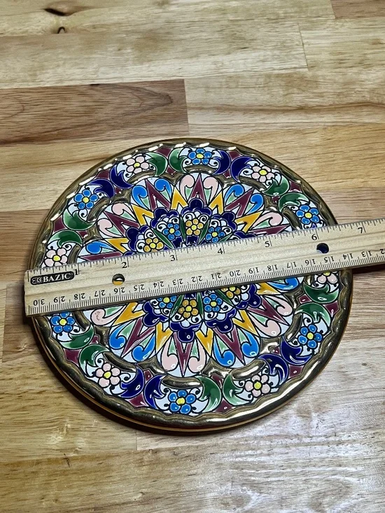 Cercolon Pintado a Mano España Decorative Wall Plate 24K Gold Rim Hand Painted - Picture 9 of 12